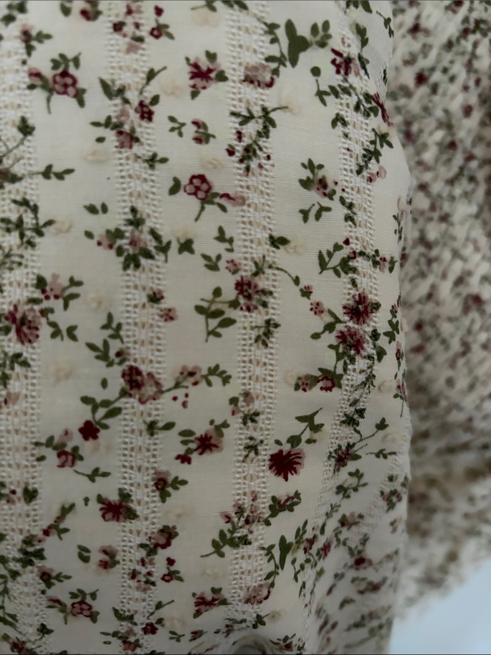 Cottagecore Cream Floral Smocked Midi Dress - Picture 8 of 8